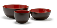 Deep Serving Bowls - birch and matte brown